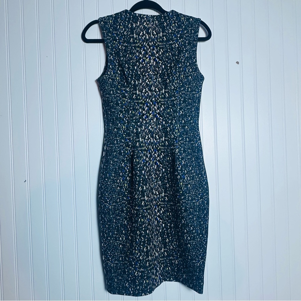 Yigal Azrouel - Speckled Multi Print Zippered Sheath Dress 4 - Picture 7 of 15